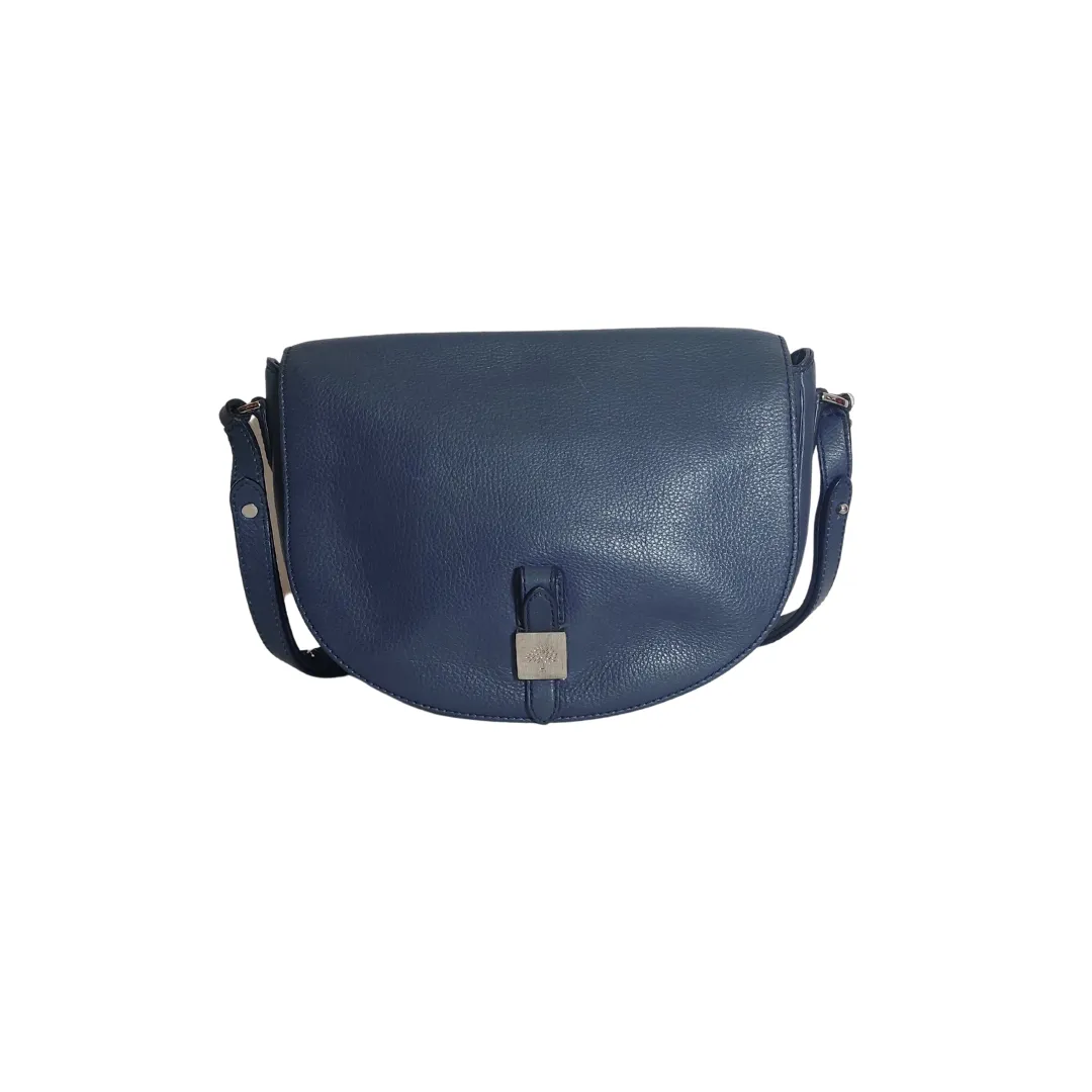 Mulberry Navy Blue Leather Tessie Shoulder Bag | Pre Loved |