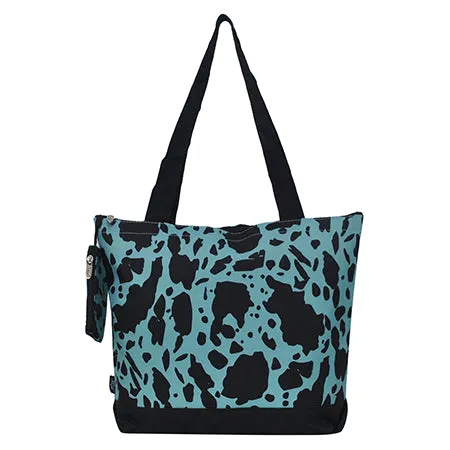 Neon Cow Turquoise NGIL Canvas Tote Bag