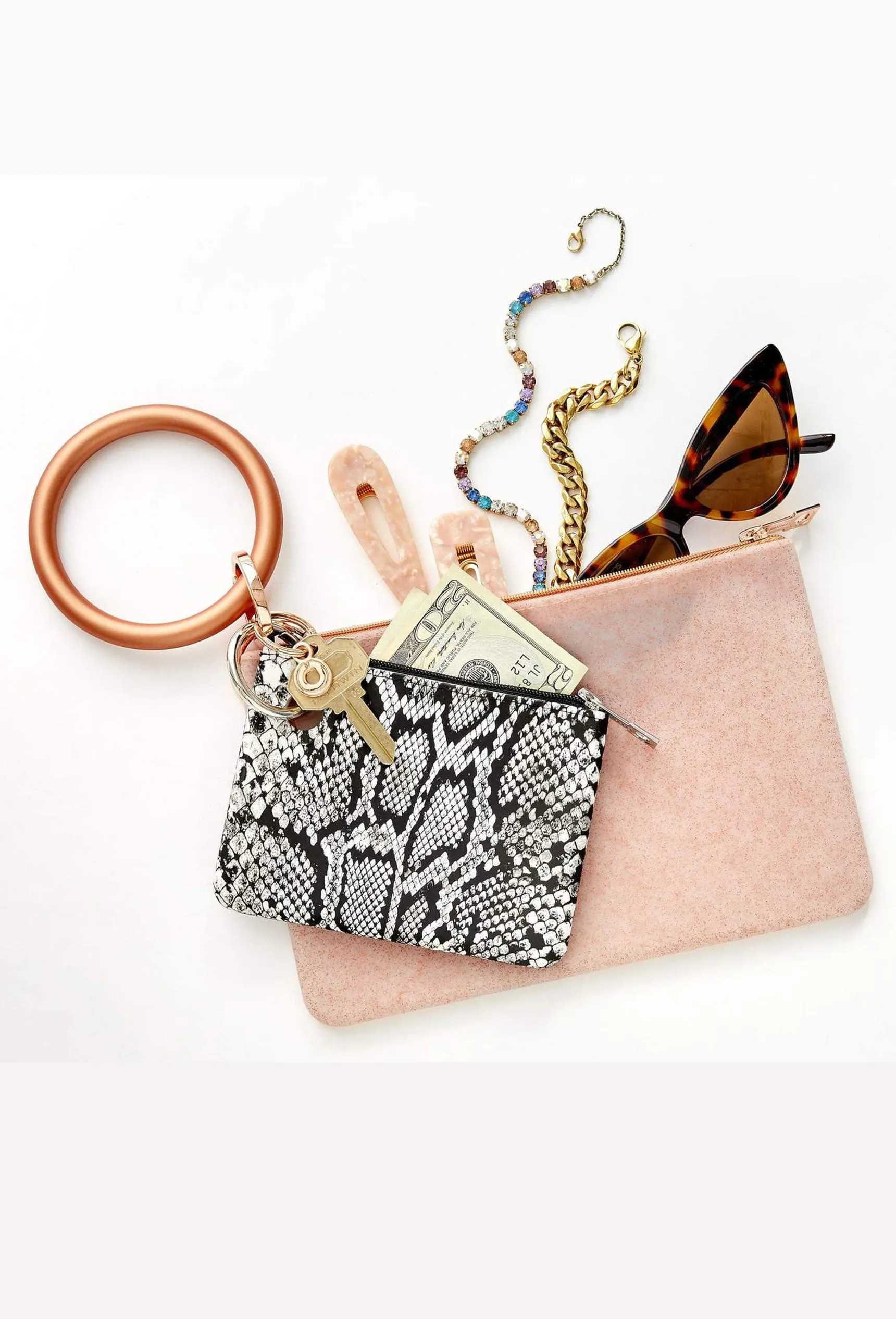 O-Venture Mini Silicone Pouch in Tuxedo Snakeskin