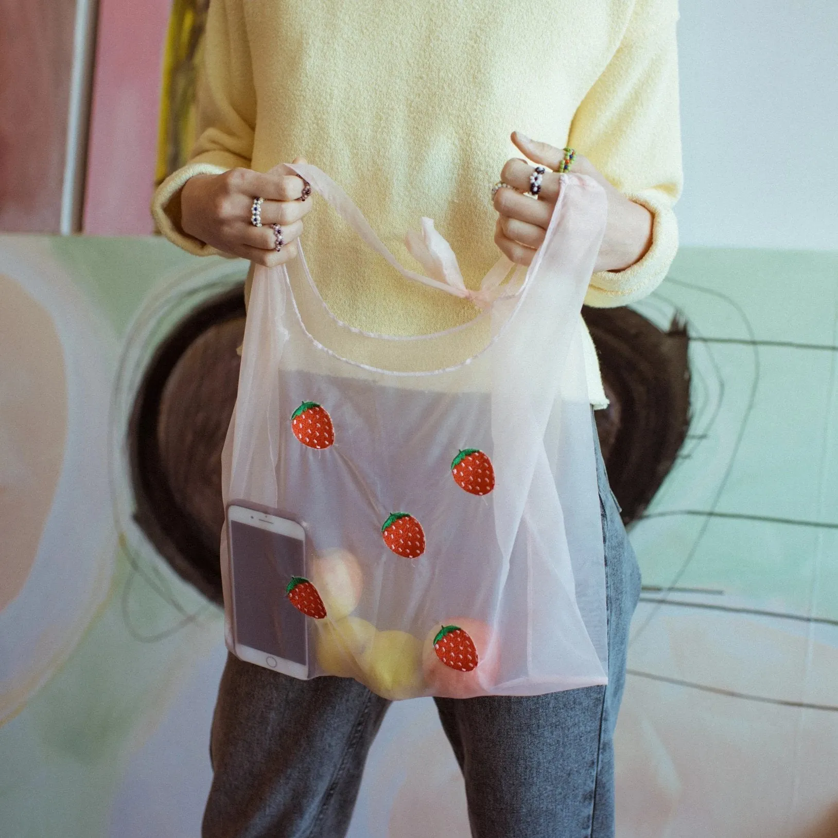 Organza Strawberry Tote