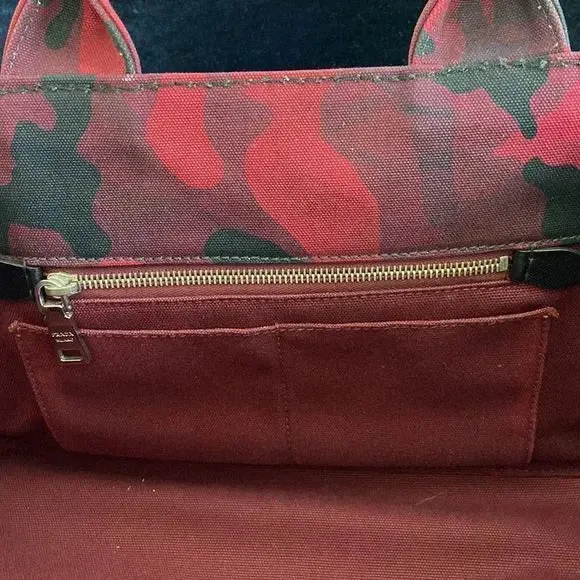 Prada Canapa Tote Red Camouflage Bag