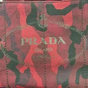 Prada Canapa Tote Red Camouflage Bag