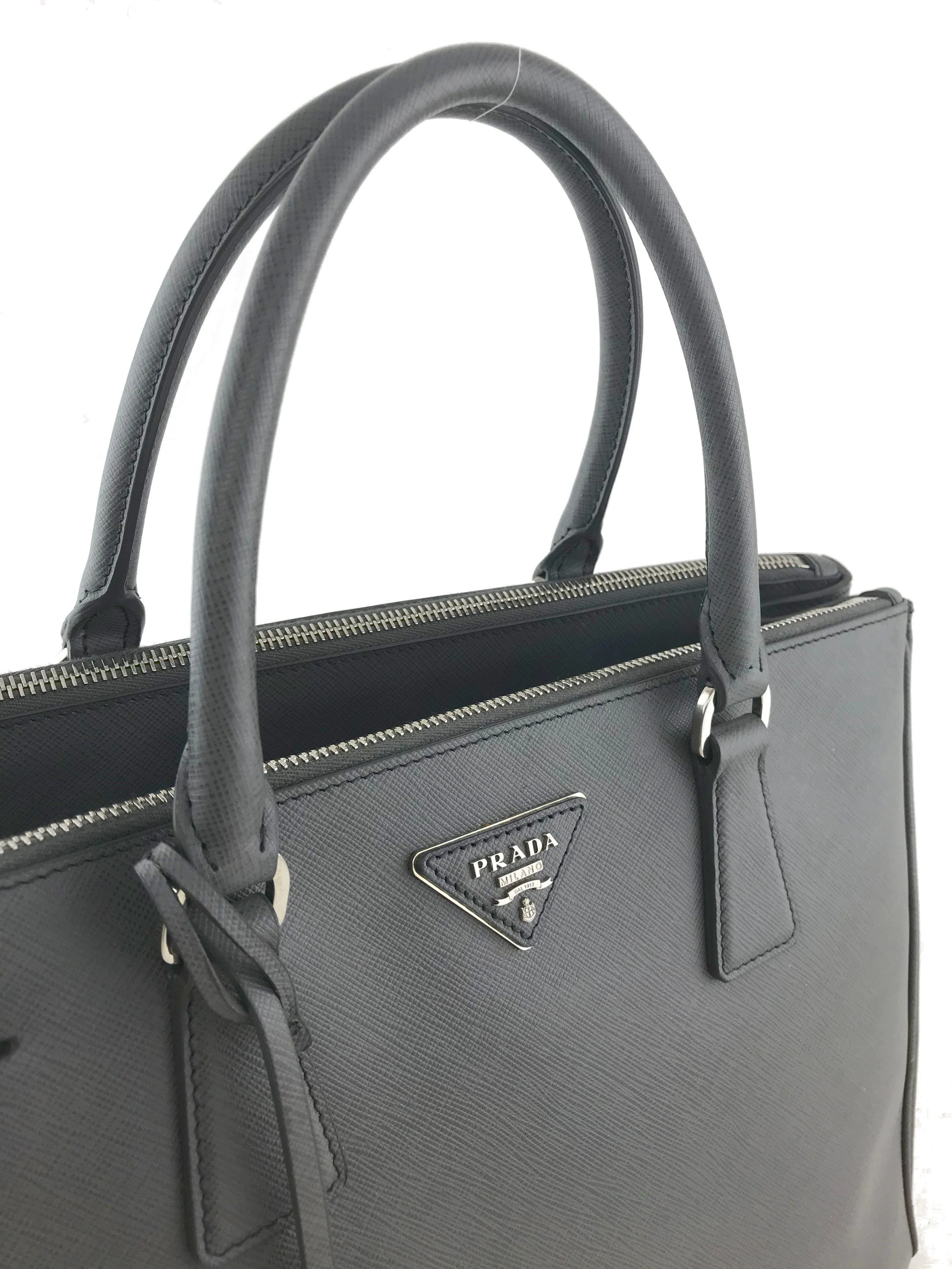 Prada Saffiano Lux Double Zip Medium Tote Bag