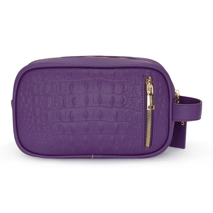 Purple Apollo 2 Faux Crocodile Skin Toiletry Bag