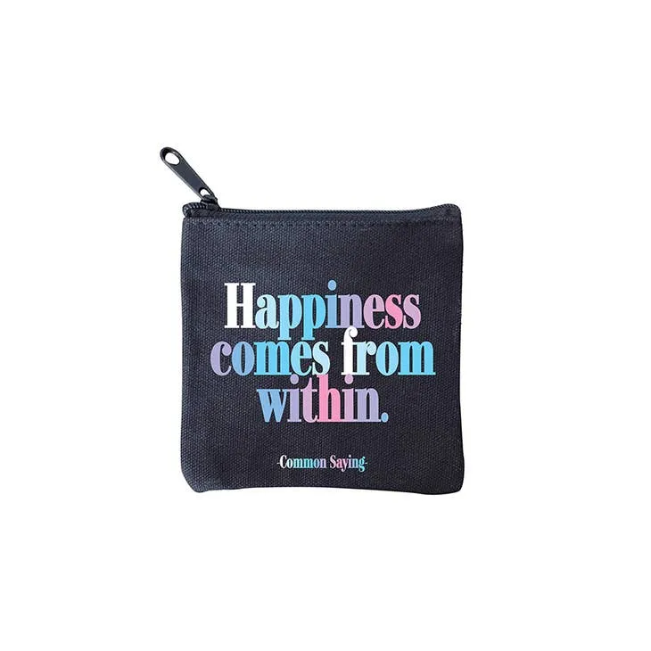 "happiness comes" mini pouch