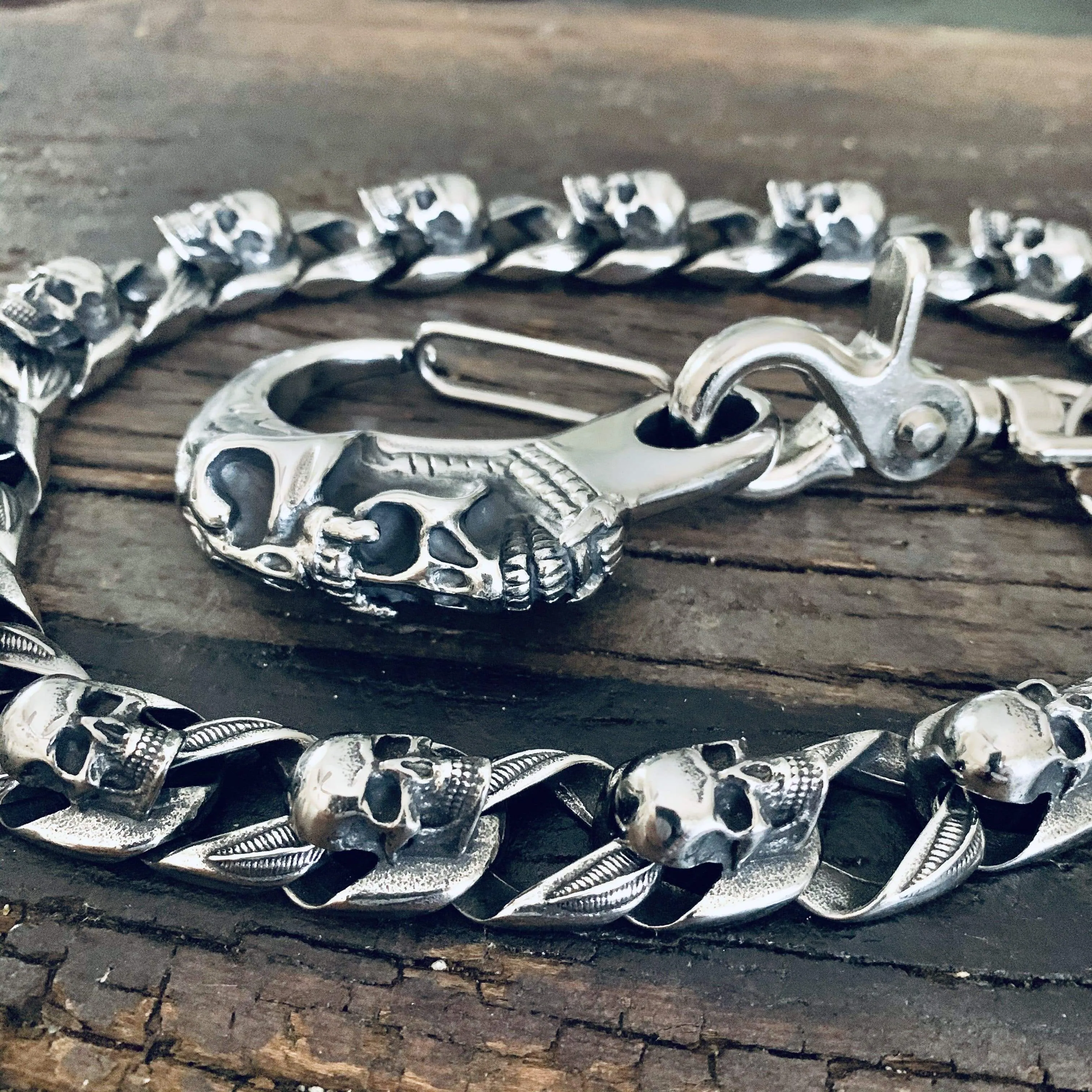 Road Warrior Skull Wallet Chain - Links made of Skulls - RWWC02