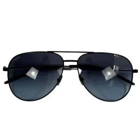 Saint Laurent Black & Grey Aviator Sunglasses