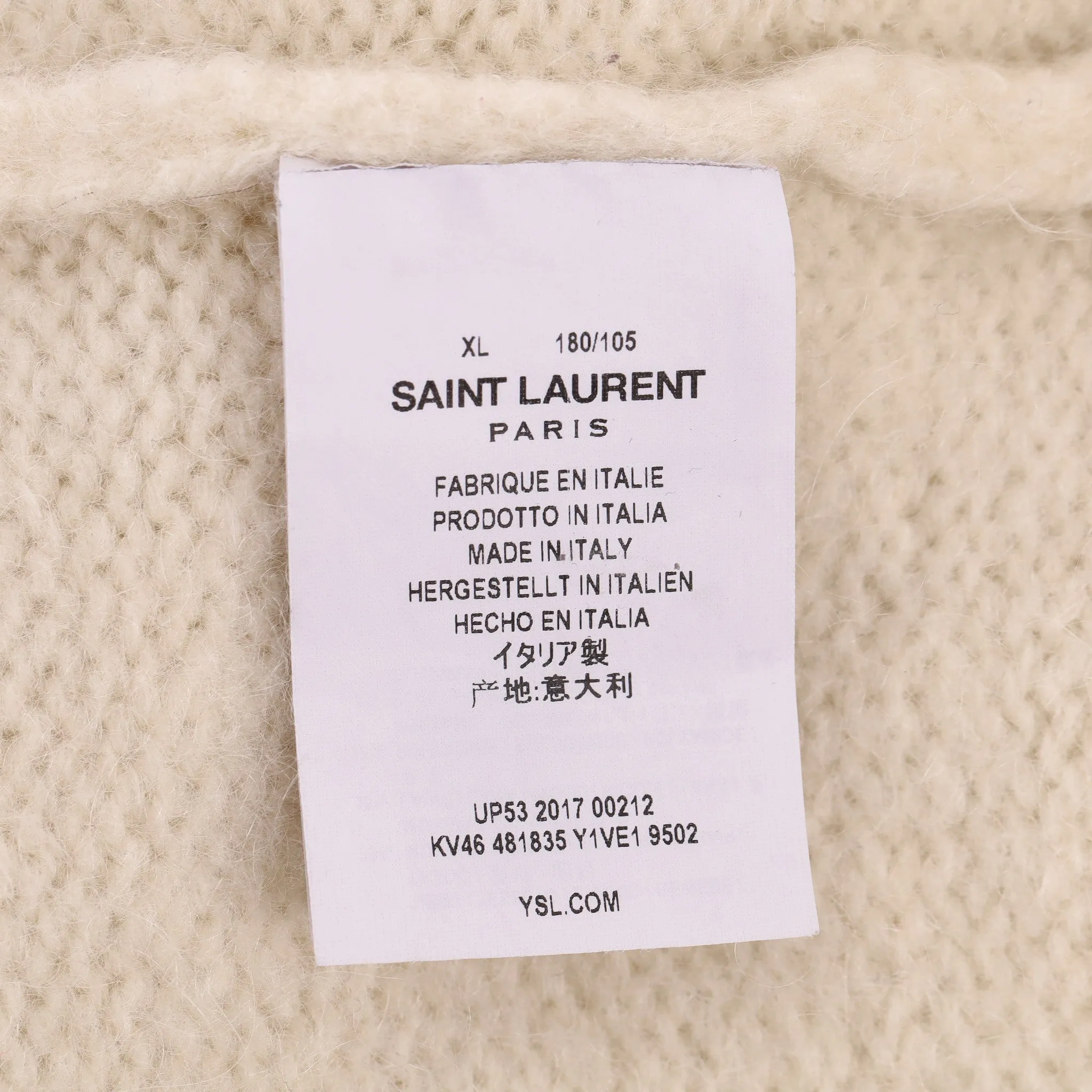 Saint Laurent Mohair & Wool Blend Jumper. Size XL