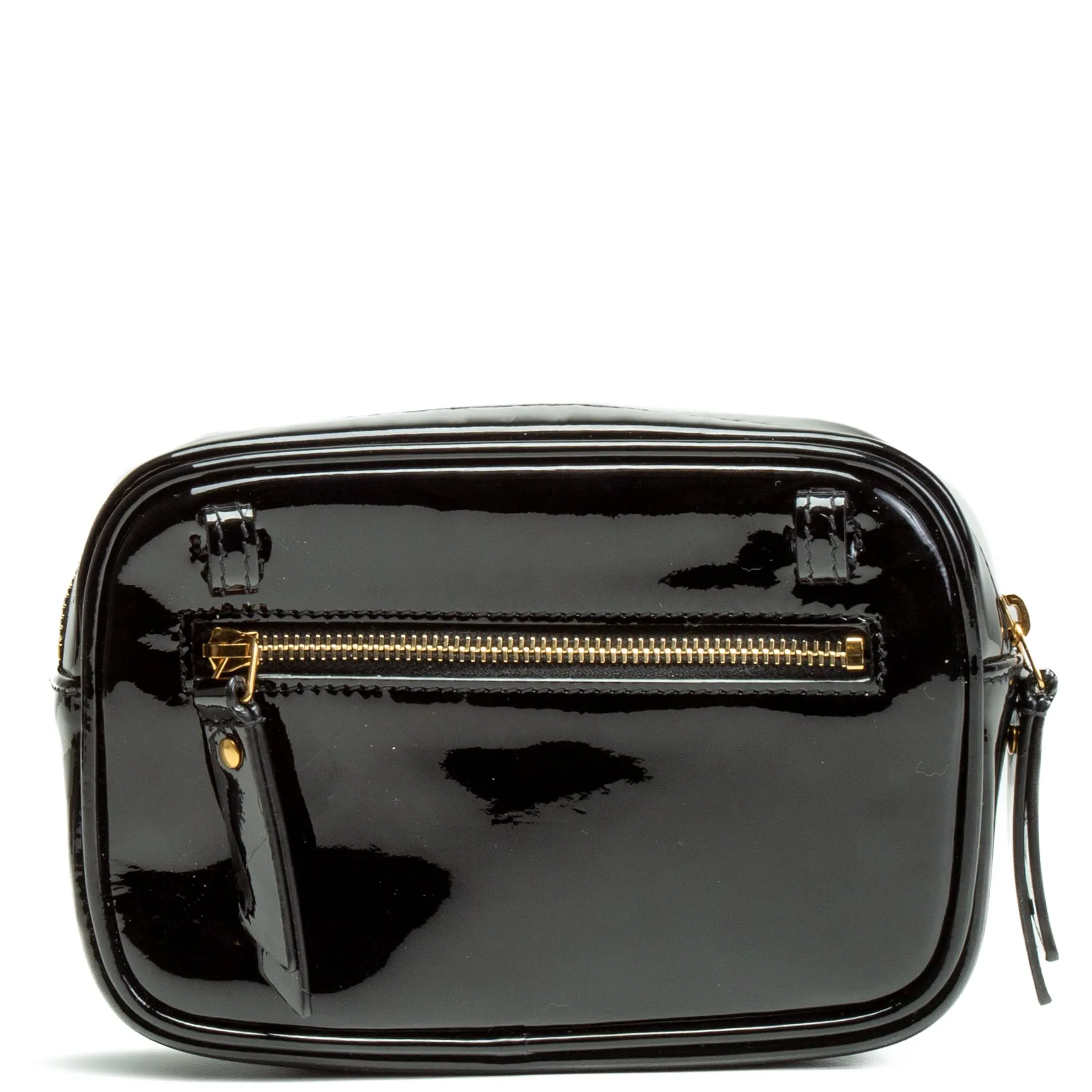 SAINT LAURENT Patent Leather Lou Belt Bag- Black