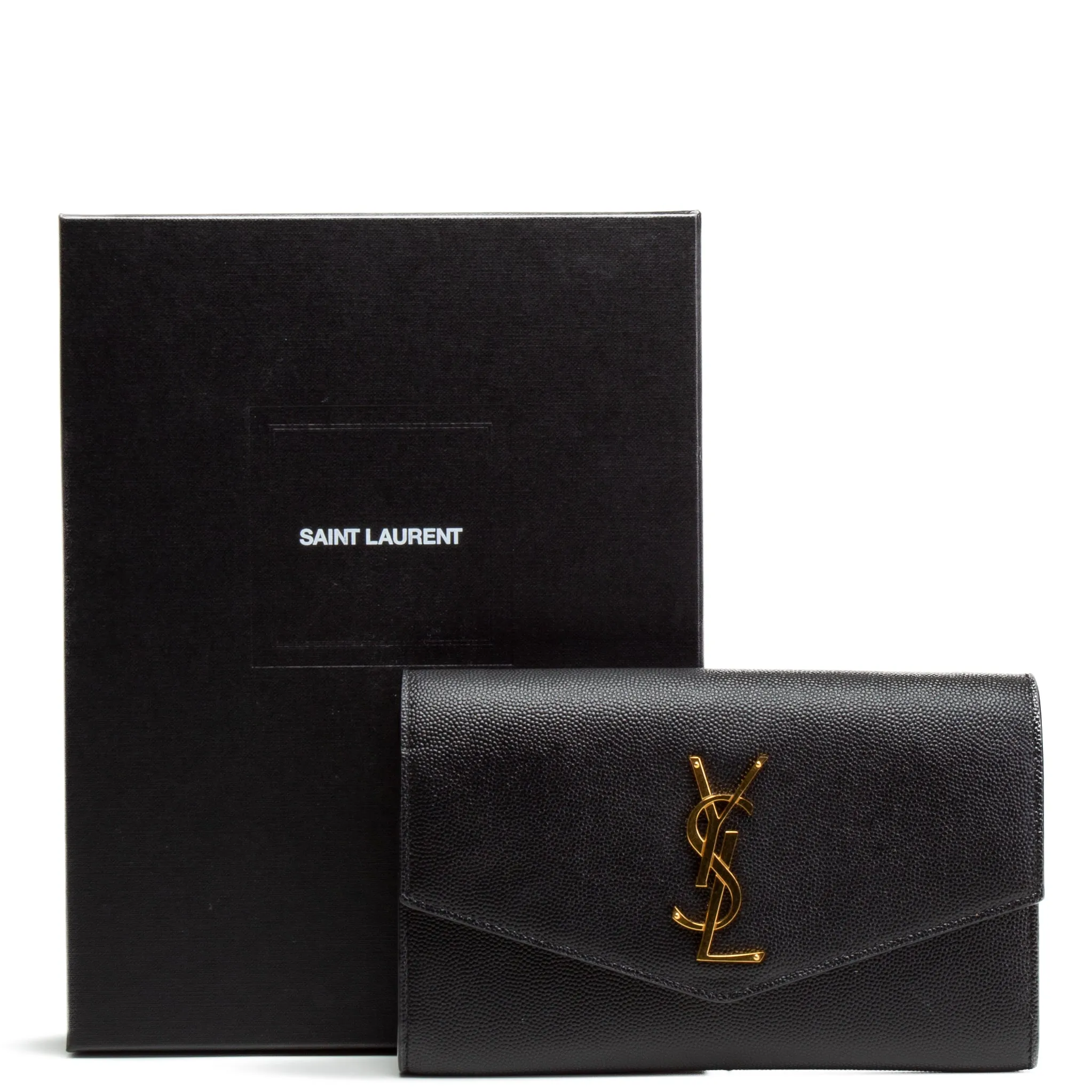 SAINT LAURENT Uptown Wallet on Chain - Black