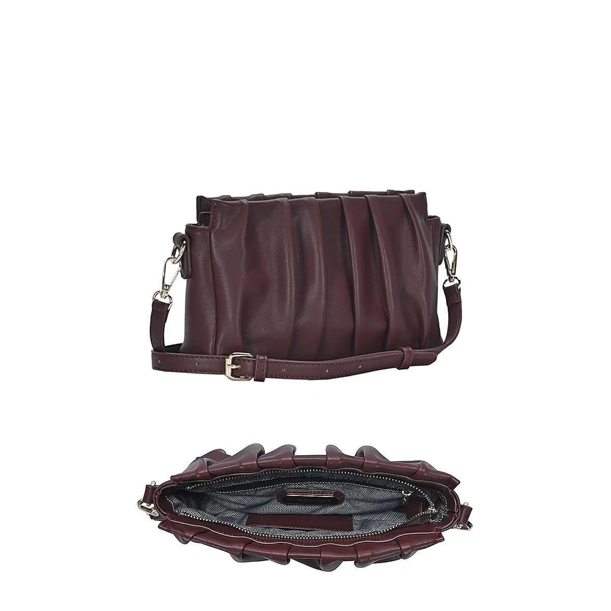 Stylish Smooth Wrinkled Crossbody Bag