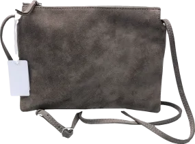 The White Company Grey Double Pouch Suede Crossbody Bag One Size