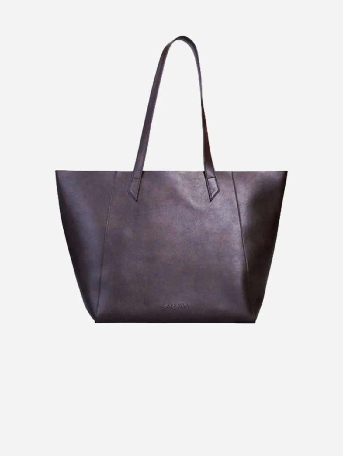 Totissimo Foldable Vegan Leather Tote Bag | Brown