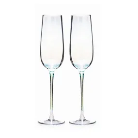 Unicorn Lustre Flute Prosecco Glasses Pair