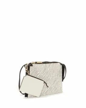 Vince Camuto Handbag ERICA CROSSBODY BLK/WHT/SAFFIANO/PEBLD LEA