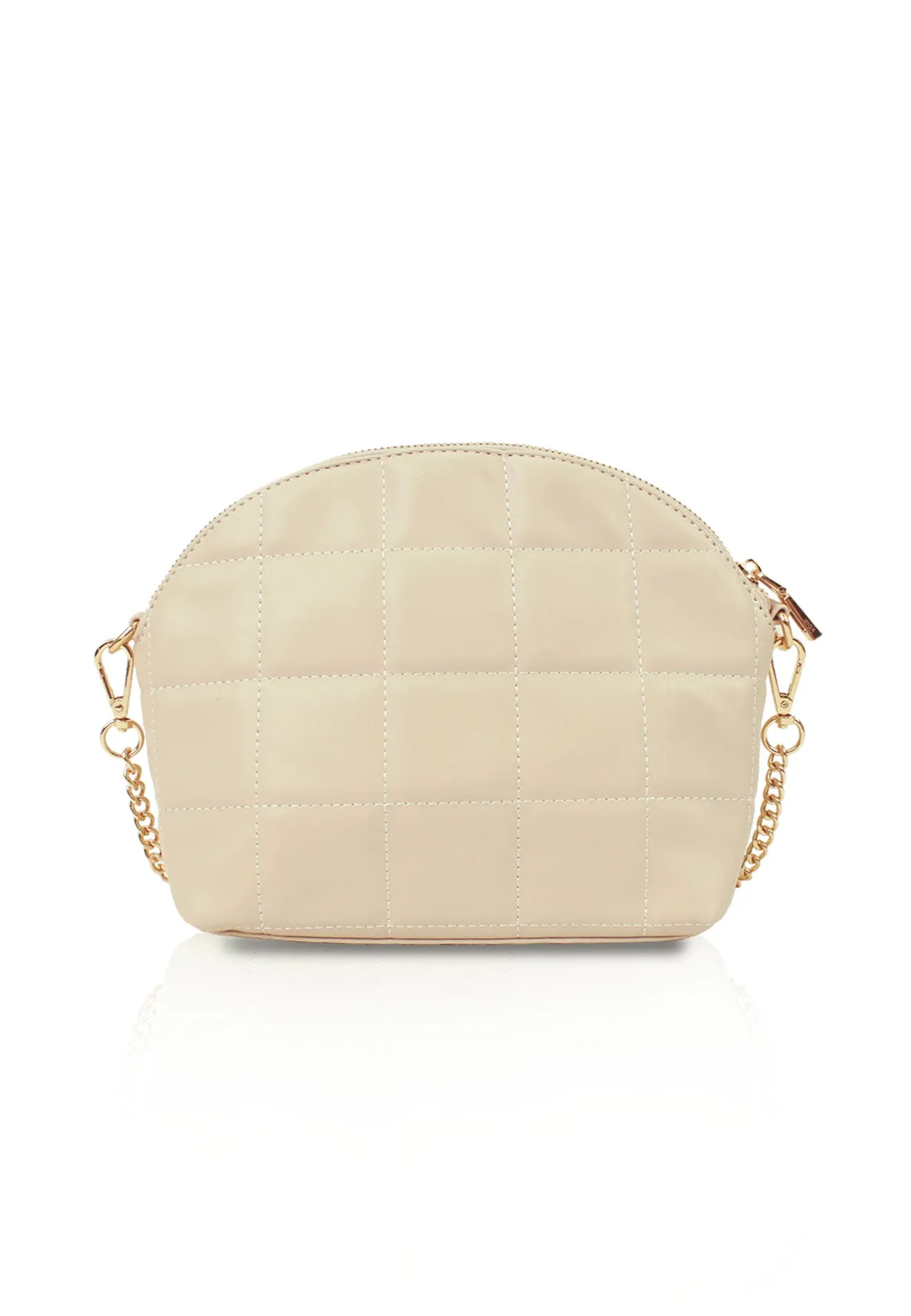 VOIR Half Moon Geometric Iconic 'V' Quilted Sling Bag