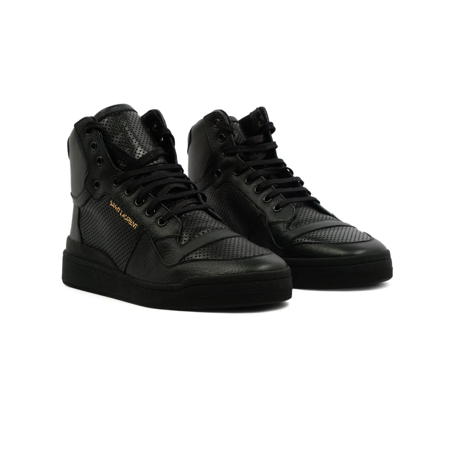 YVES SAINT LAURENT PERFORATED HIGH-TOP SNEAKERS