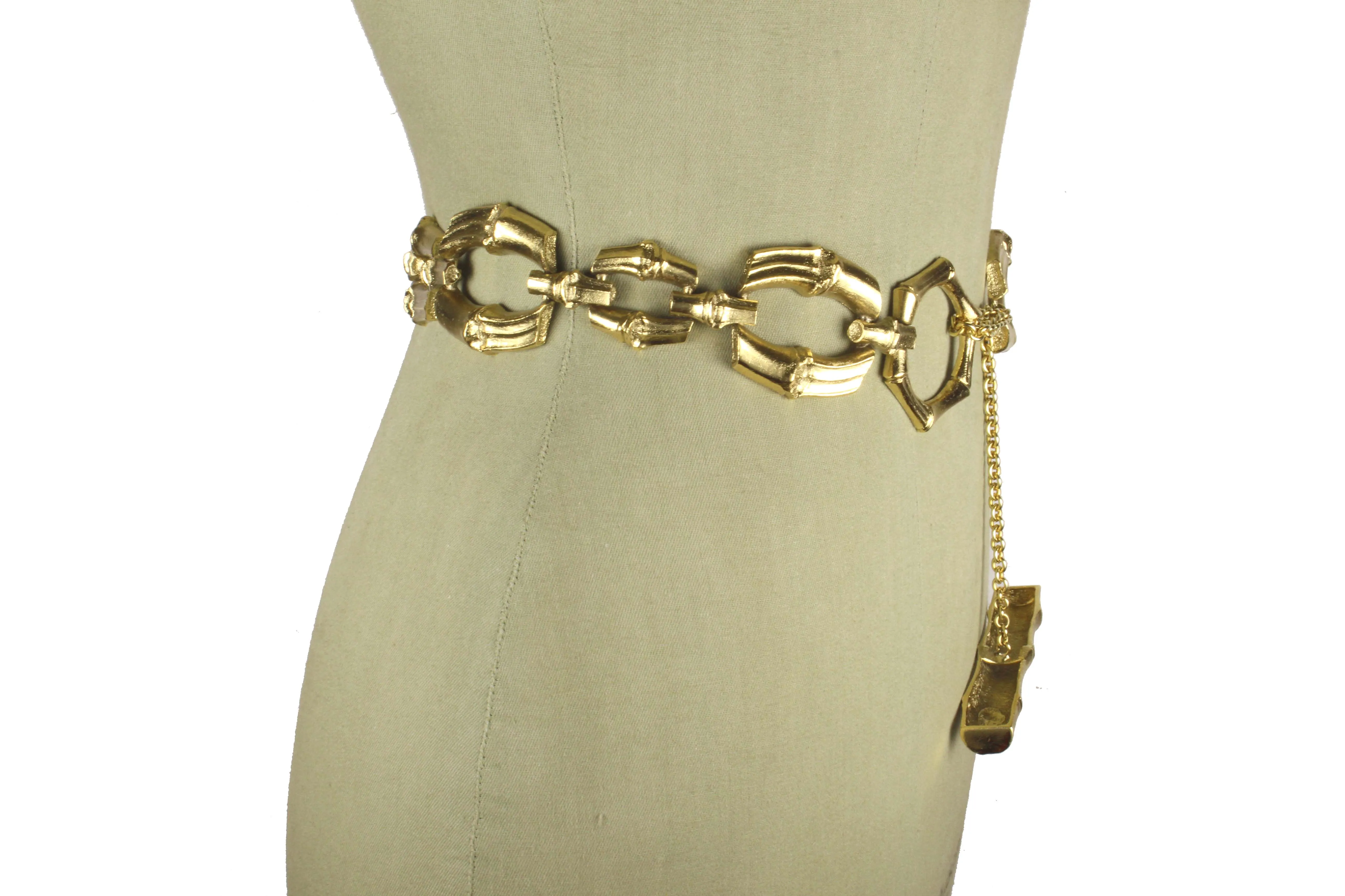 YVES SAINT LAURENT Rive Gauche bamboo chain link belt