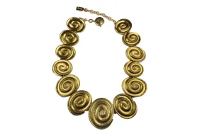 YVES SAINT LAURENT spiral oval medallions necklace